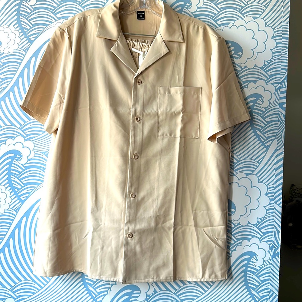 SHEIN Size Medium Pajamas set.  NWT- Cream color with side pocket